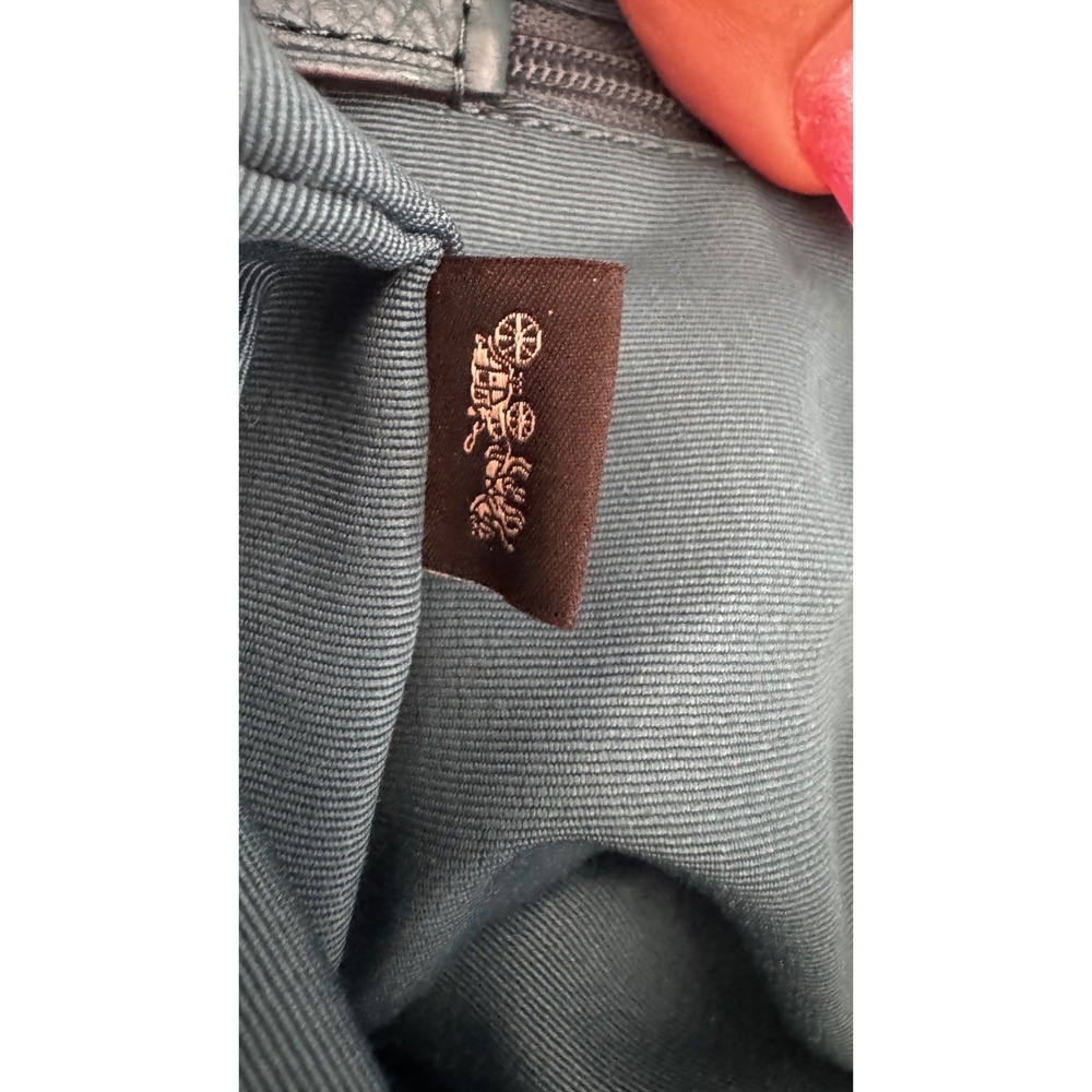 Coach Lexy F57545 Teal Blue Pebbled Leather Hobo Shoulder Bag Gold Hardware - Picture 7 of 12